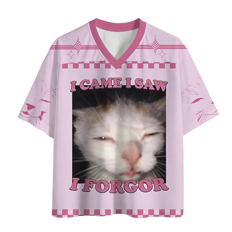 Modecanvas I Forgor Funny Cat Meme Mesh Jersey-modecanvas