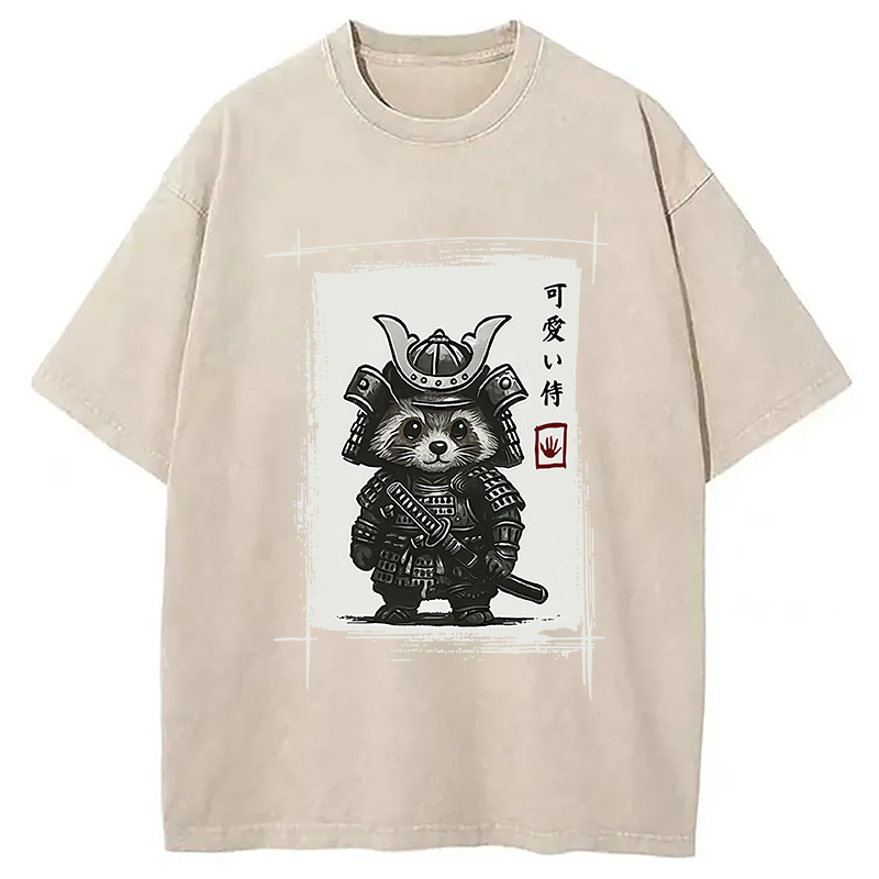 Modecanvas Samurai Baby Raccoon Washed T-Shirt