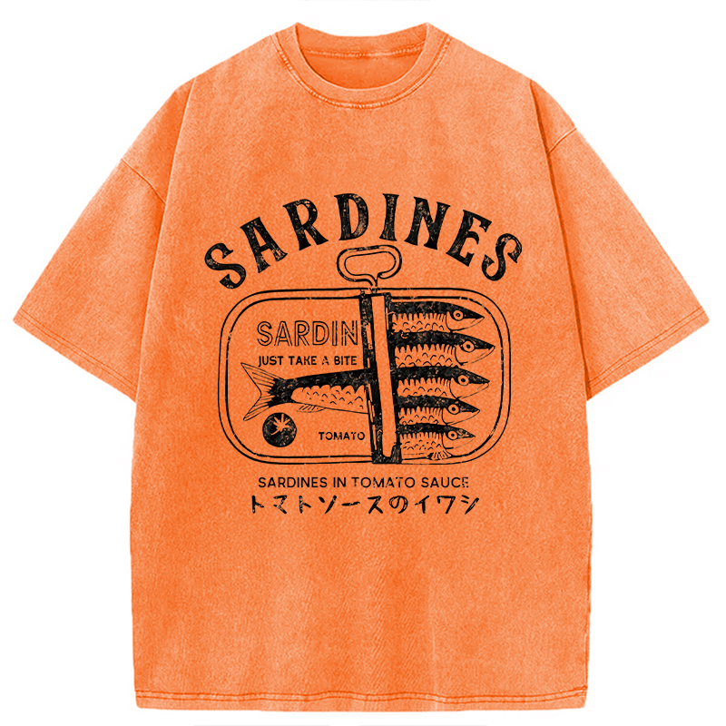 Modecanvas Delicious Canned Sardine Washed T-Shirt
