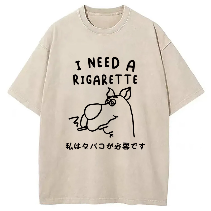 Modecanvas I Need a Rigarette Washed T-Shirt