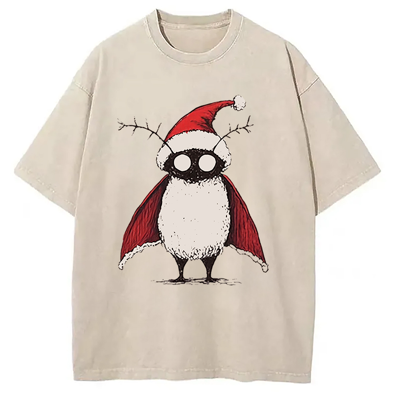 Modecanvas Mothman Christmas Washed T-Shirt