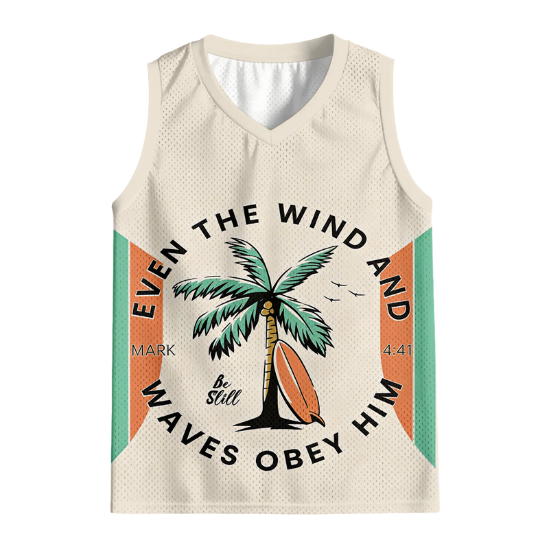 Modecanvas Even The Wind And Waves Obey Him Christian Jersey Tank
