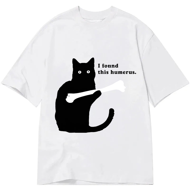 Modecanvas Cat Finds Human Bones DTG Printing Classic T-Shirt-modecanvas