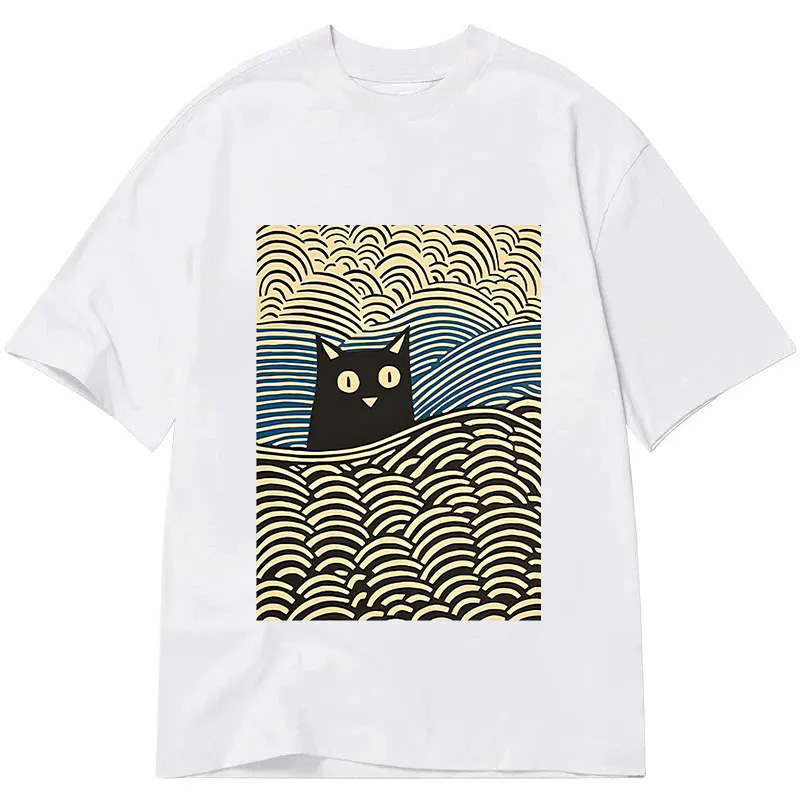 Modecanvas Kawaii Cat Japanese DTG Printing Classic T-Shirt-modecanvas