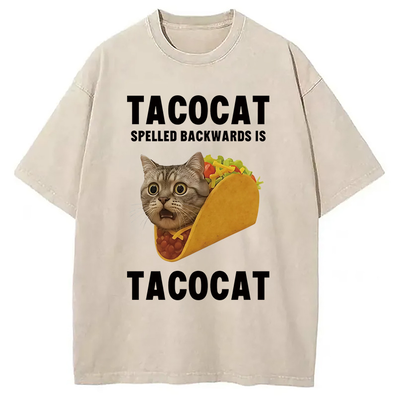 Modecanvas Tacocat Funny Meme Washed T-Shirt