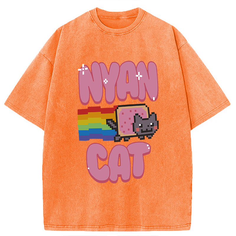 Modecanvas Nyan Cat Pride Washed T-Shirt