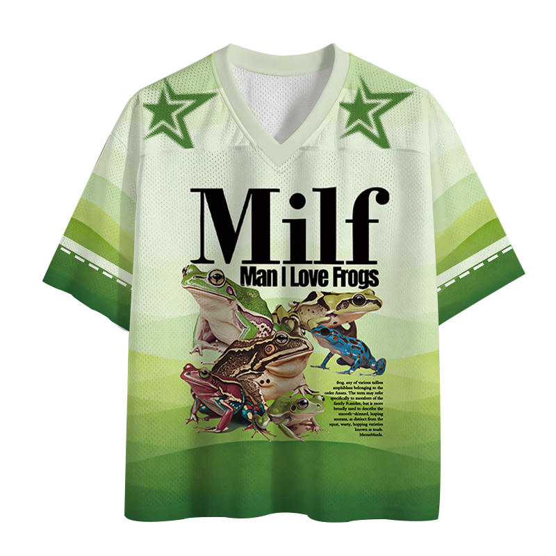 Modecanvas Man I Love Frogs Meme Mesh Jersey-modecanvas