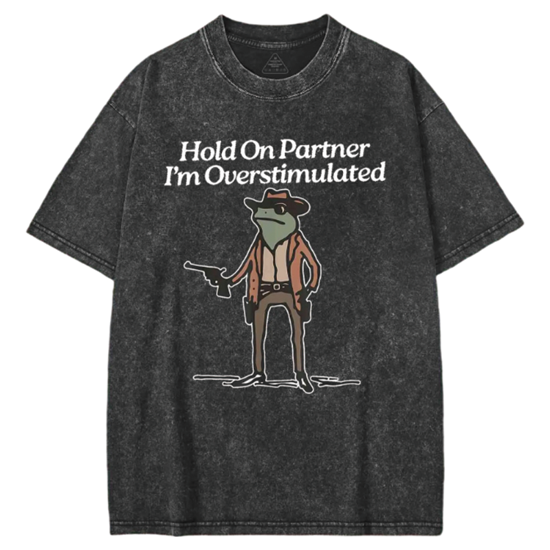 Modecanvas Hold on Partner Washed T-shirt