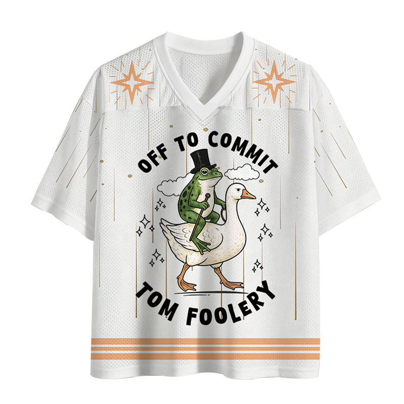 Modecanvas Frog Riding Goose Funny Sarcastic Meme Mesh Jersey-modecanvas
