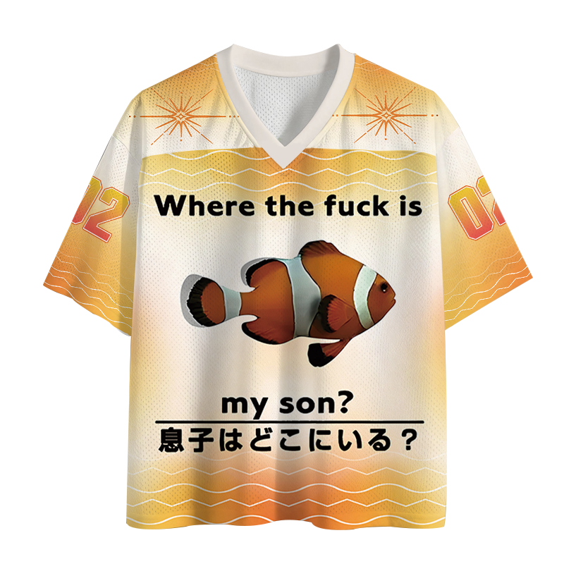 Modecanvas Fish Looking For Son Mesh Jersey-modecanvas
