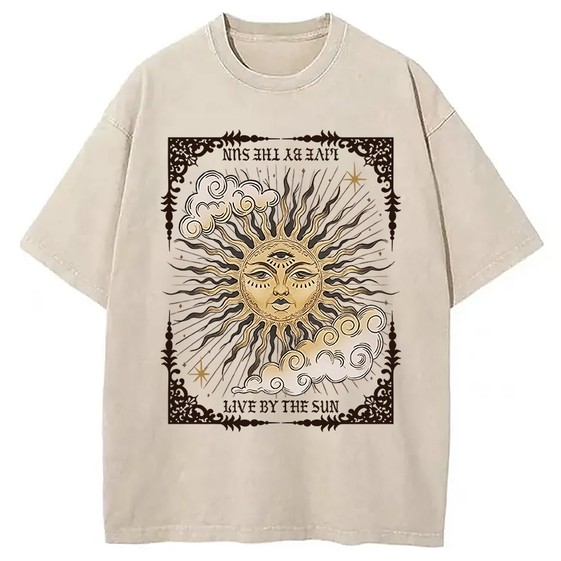 Modecanvas Living By The Sun Tarot Washed T-Shirt