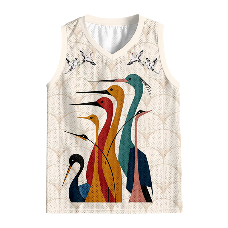 Modecanvas Various Types Of Cranes Jersey Tank