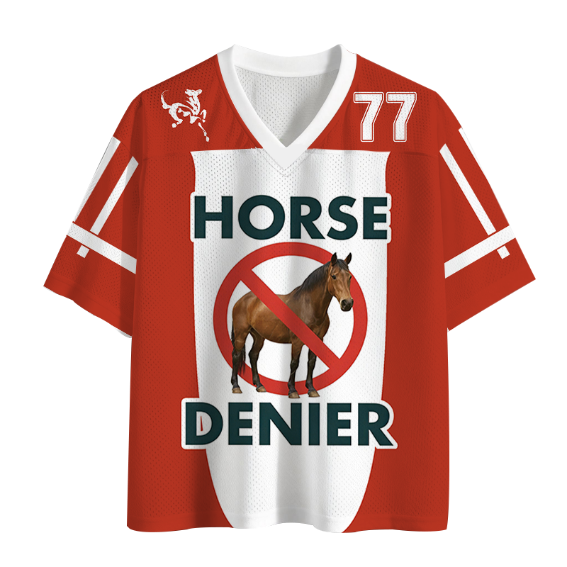Modecanvas Funny Horse Denier Conspiracy Theory Mesh Jersey-modecanvas