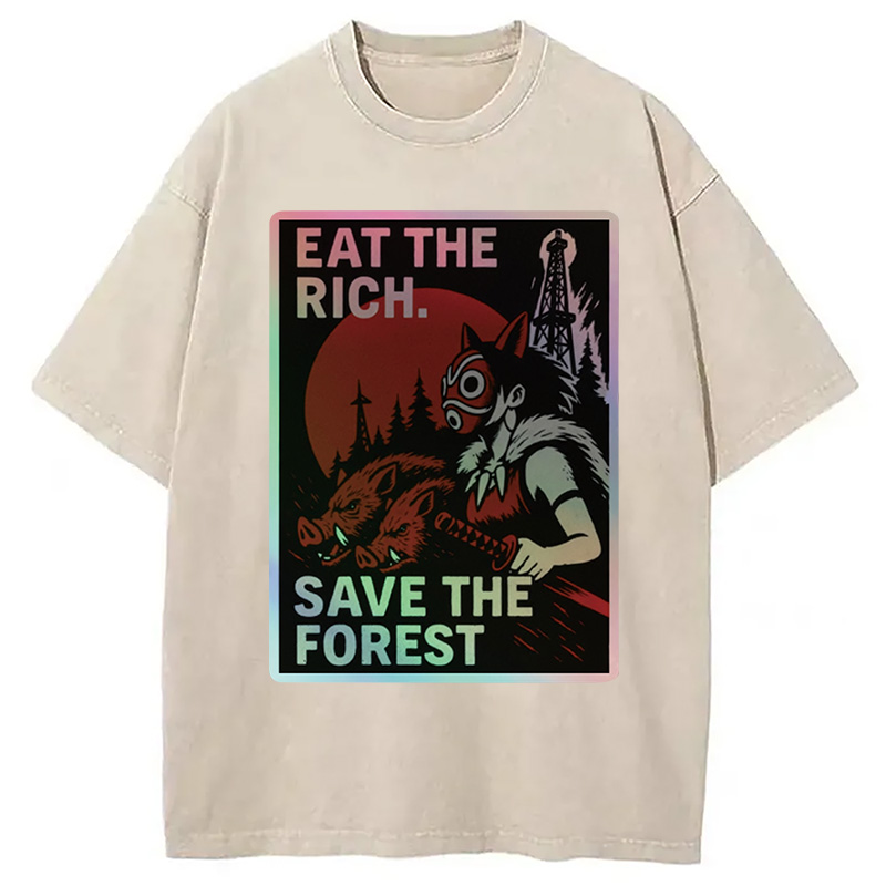 Modecanvas Eat The Rich Washed T-Shirt