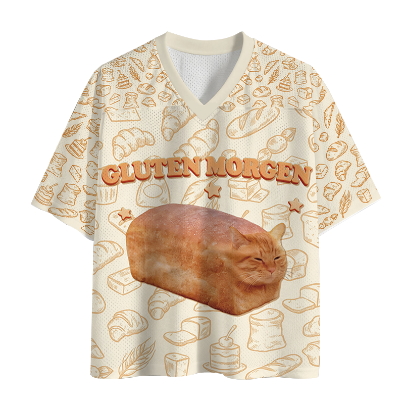 Modecanvas Silly Gluten Cat Mesh Jersey-modecanvas