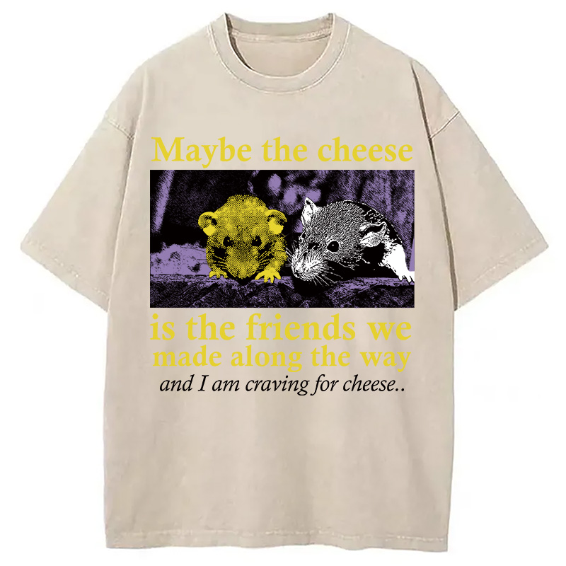 Modecanvas Maybe The Cheese Rat Washed T-Shirt