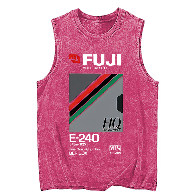 Modecanvas Retro VHS Tape Vaporwave Aesthetic Essential DTG Printing Washed Tank-modecanvas
