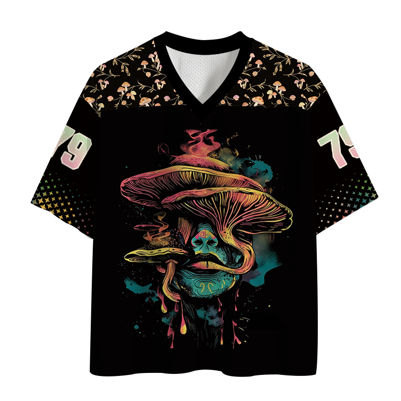 Modecanvas Trippy Mushroom Mesh Jersey-modecanvas