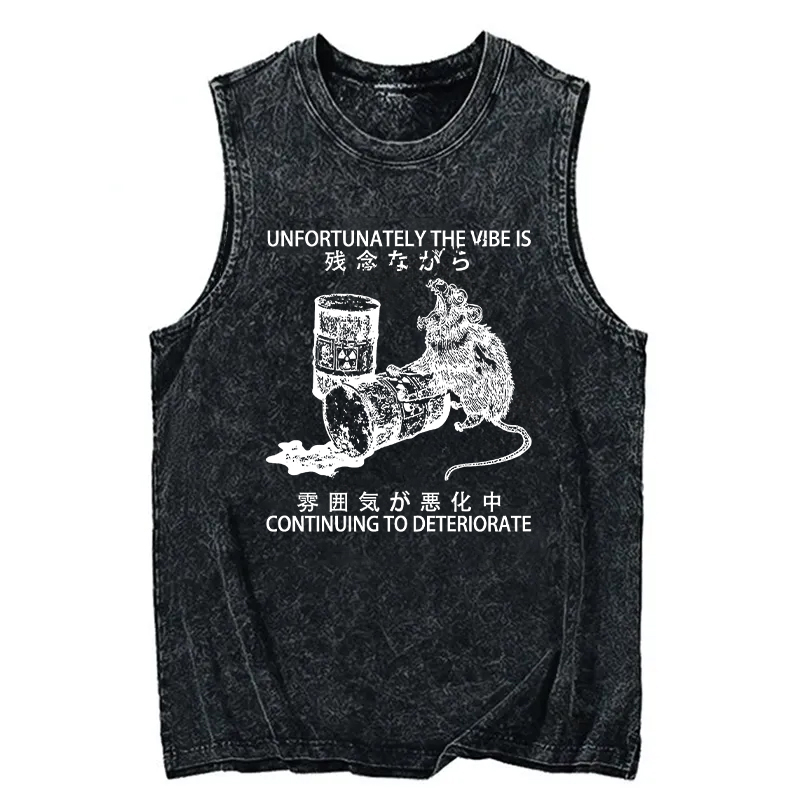 Modecanvas The Vibe Is Continuing To Deteriorate DTG Printing Washed Tank-modecanvas