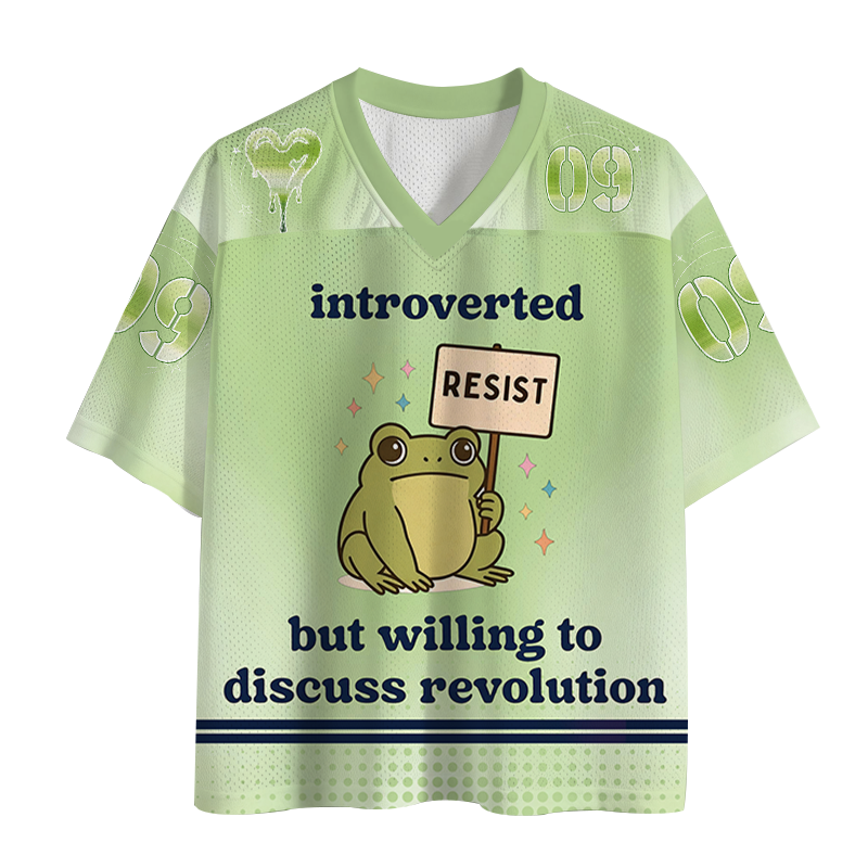 Modecanvas Introverted Resistance Frog Mesh Jersey-modecanvas