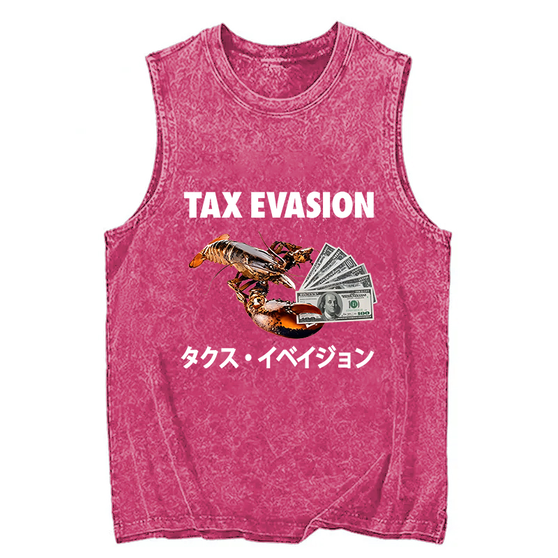 Modecanvas Tux Evasion Funny DTG Printing Washed Tank-modecanvas