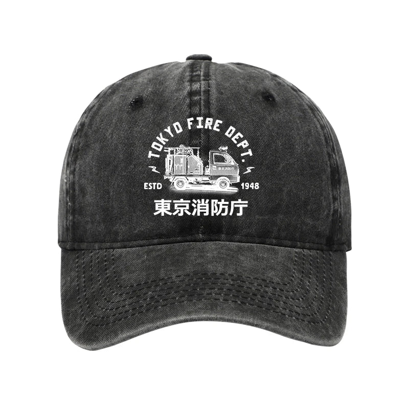 Modecanvas Tokyo Fire Dept Washed Cap-modecanvas