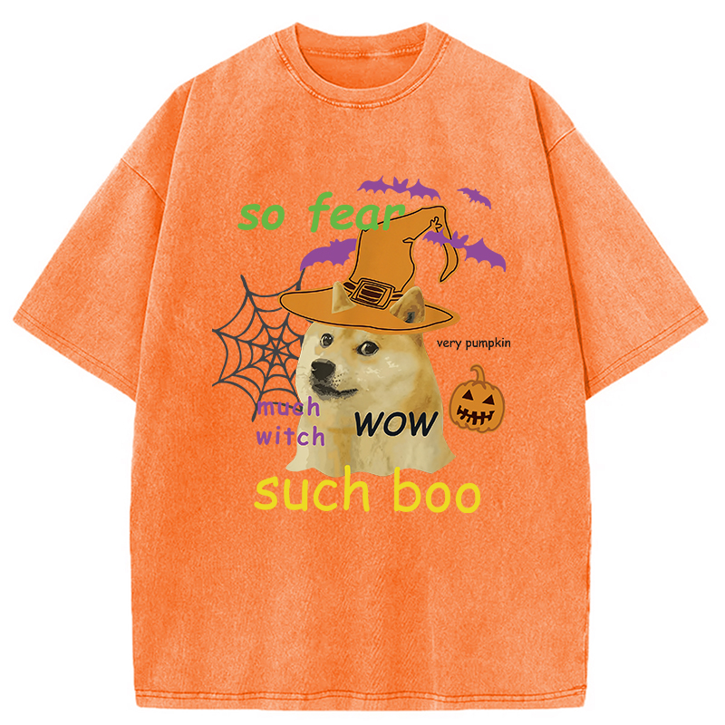 Modecanvas Halloween Doge Washed T-Shirt