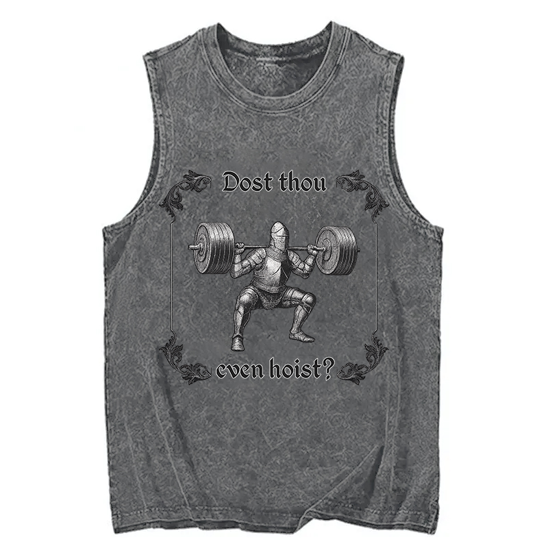 Modecanvas Dost Thou Even Hoist DTG Printing Washed Tank-modecanvas