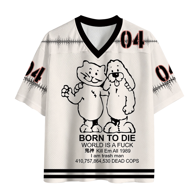 Modecanvas Born To Die Meme Mesh Jersey-modecanvas