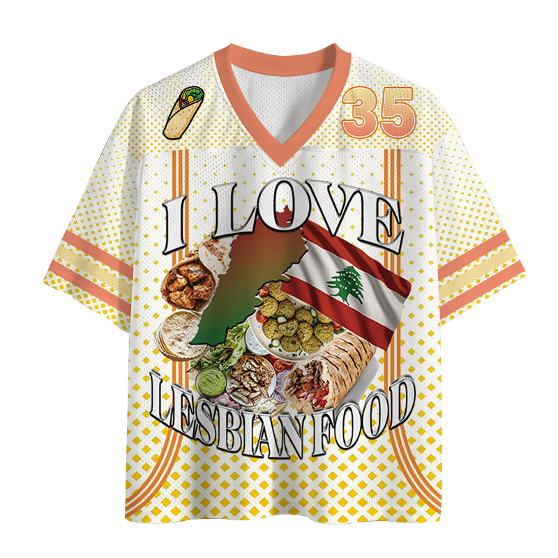 Modecanvas I Love Lesbian Food Mesh Jersey-modecanvas