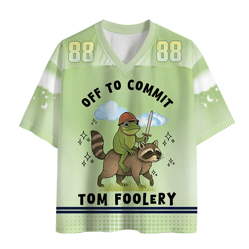 Modecanvas Funny Frog Raccoon Sarcastic Meme Mesh Jersey-modecanvas