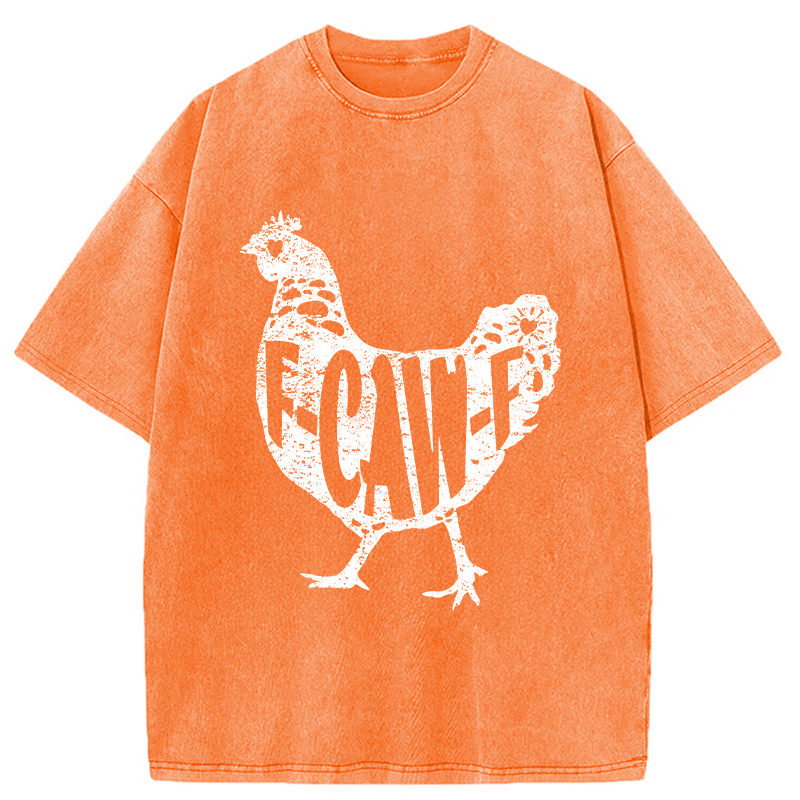 Modecanvas F-CAW-F Hen Funny Chicken Washed T-Shirt