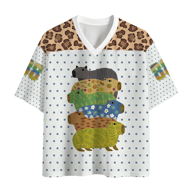 Modecanvas Colorful Capybaras Mesh Jersey-modecanvas