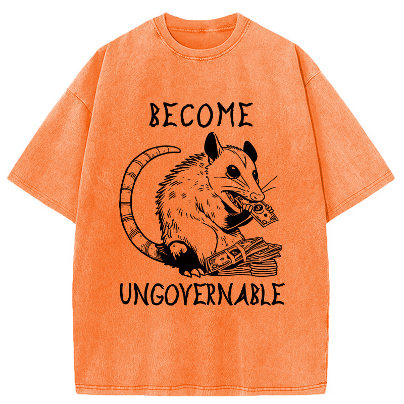 Modecanvas Become Ungovernable Opossum Washed T-Shirt
