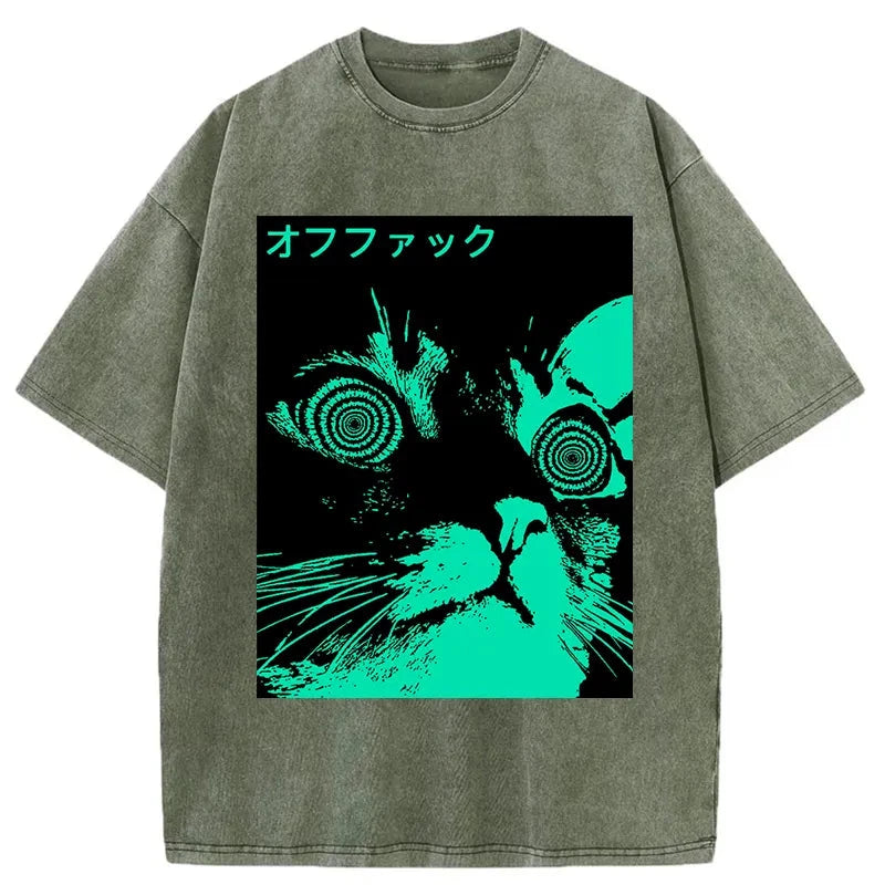 Modecanvas Cool Cat Japanese Washed T-Shirt