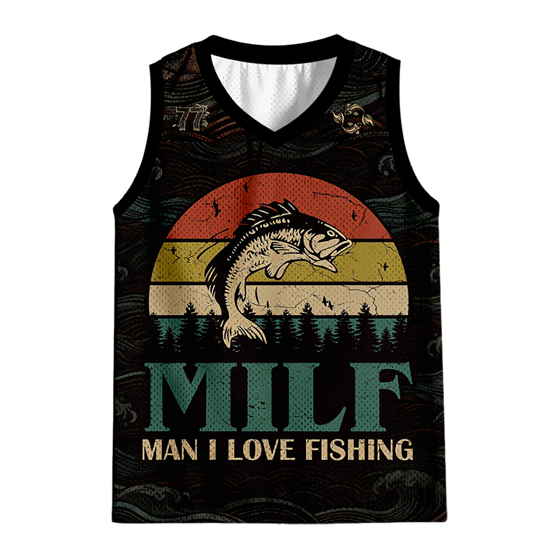 Modecanvas MILF Man I Love Fishing Jersey Tank