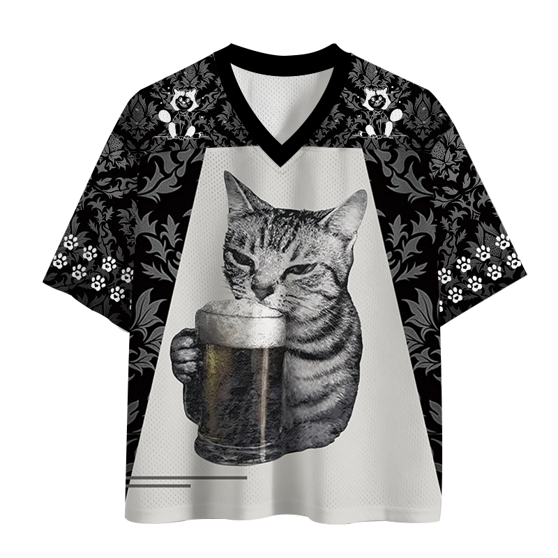 Modecanvas Cheers With The Cat Mesh Jersey-modecanvas