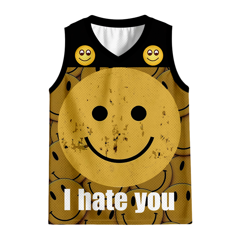 Modecanvas I Hate You Smiley Face Jersey Tank