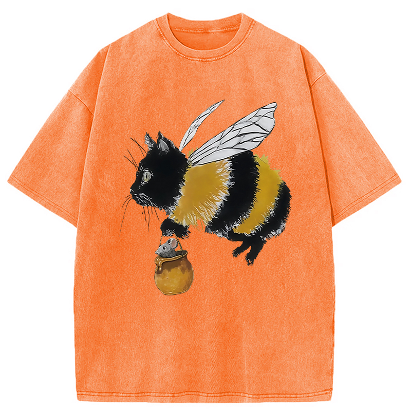 Modecanvas Catbee Funny Washed T-Shirt