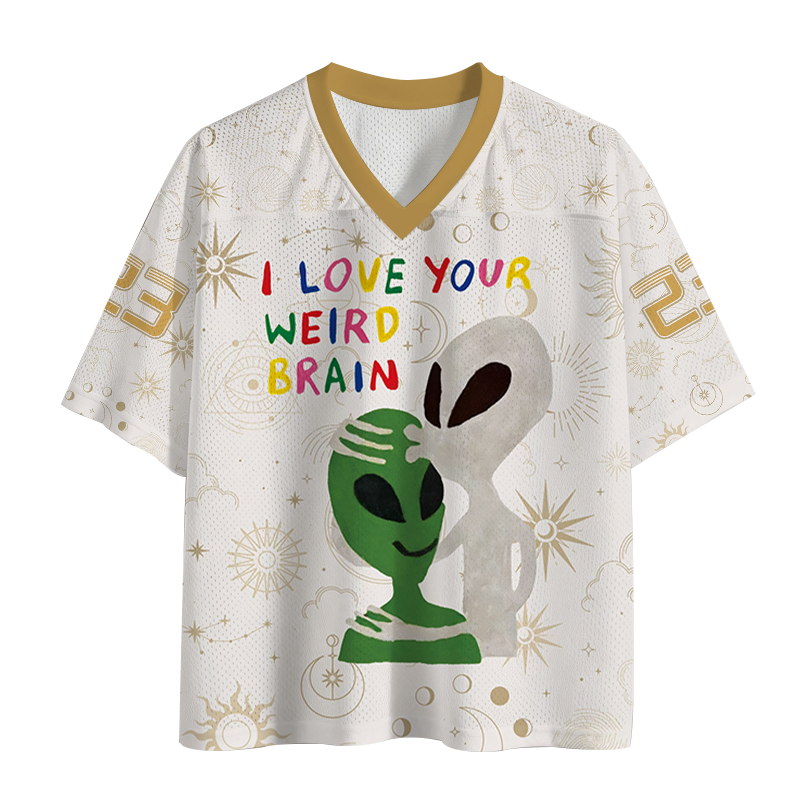 Modecanvas I Love Your Weird Brain Alien Mesh Jersey-modecanvas