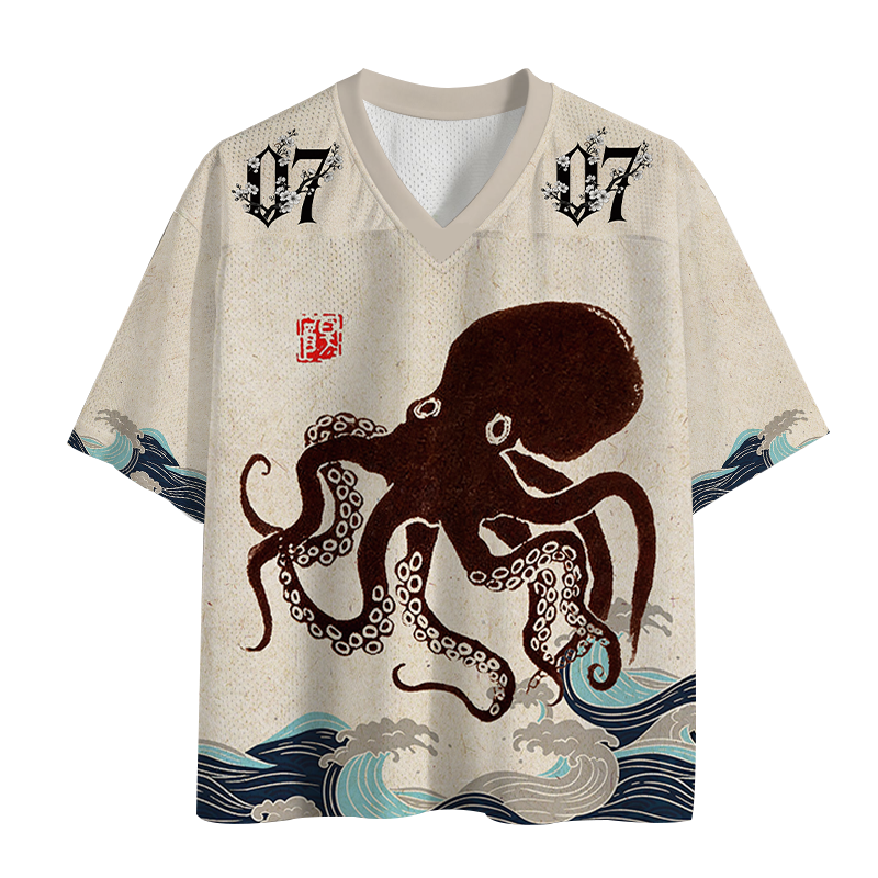 Modecanvas Octopus Japanese Art Mesh Jersey-modecanvas