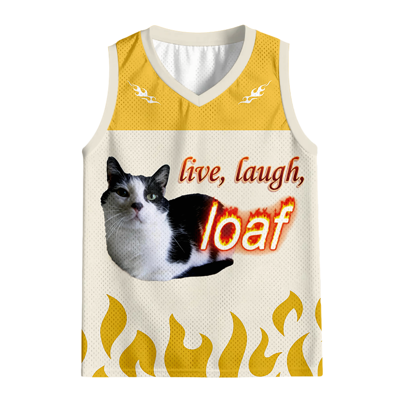 Modecanvas Live Laugh Loaf Cat Jersey Tank