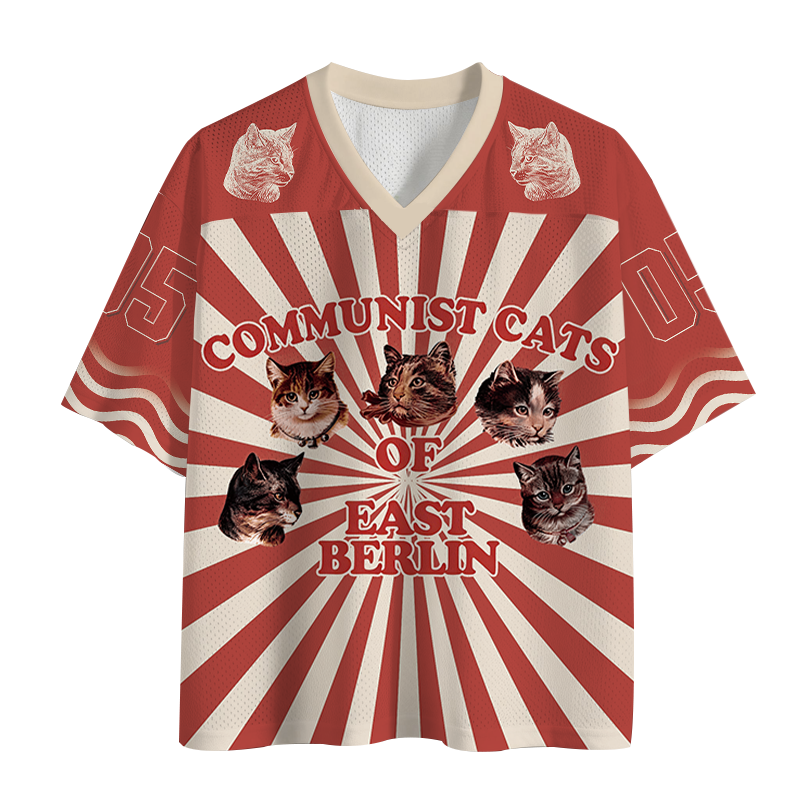 Modecanvas Communist Cats Of East Berlin Mesh Jersey-modecanvas