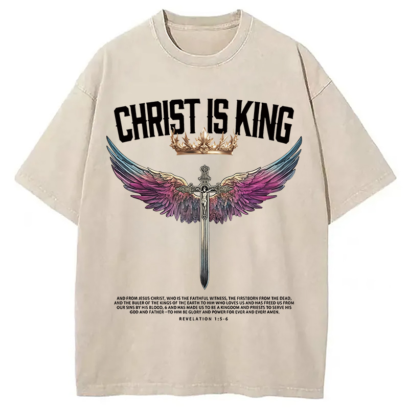 Modecanvas Christ Is King Christian Washed T-Shirt