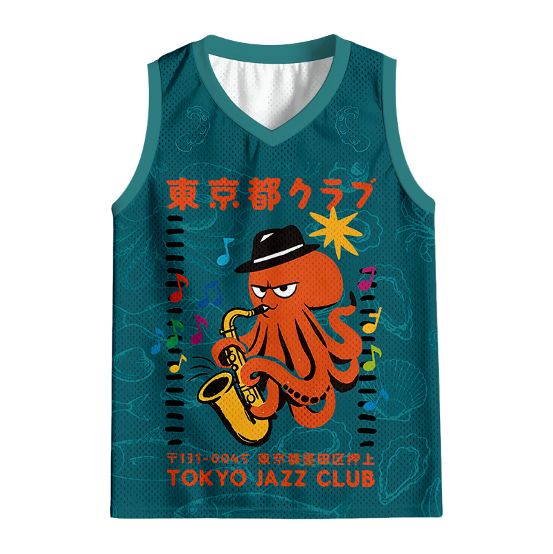 Modecanvas Japanese Octopus In Band Jersey Tank