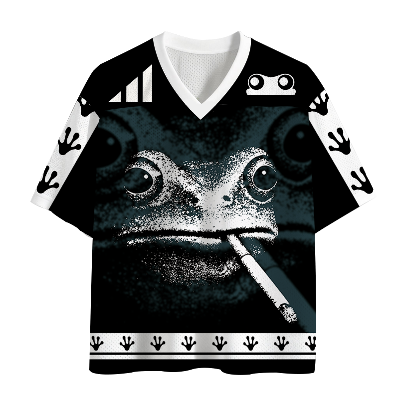 Modecanvas Vintage Smoking Frog Mesh Jersey-modecanvas
