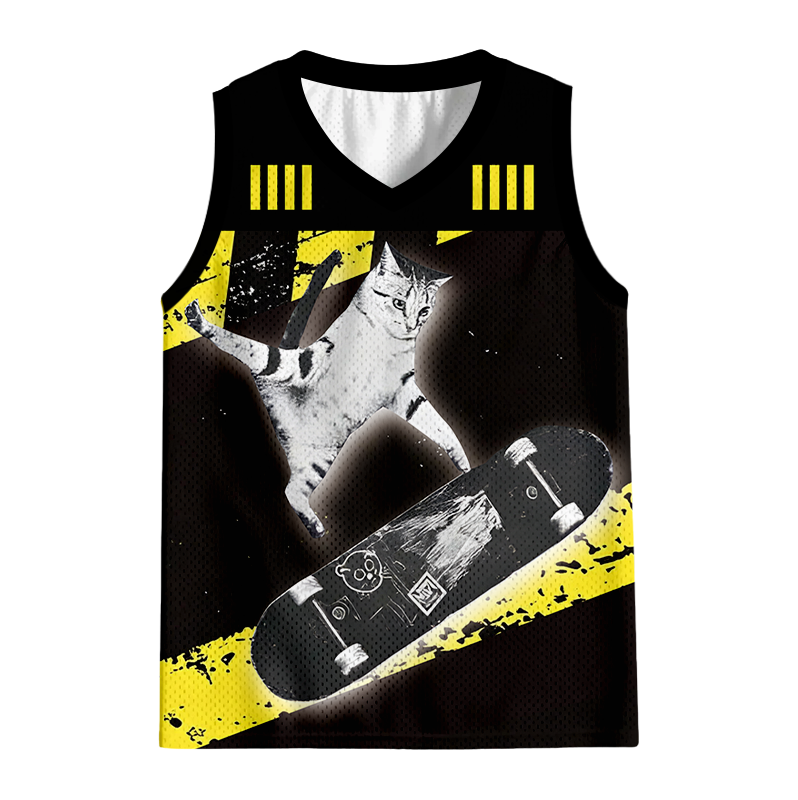 Modecanvas Skateboarding Cat Jersey Tank