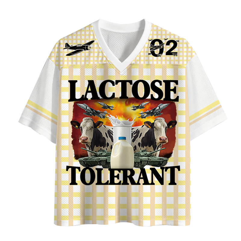 Modecanvas Lactose Tolerant Funny Trending Meme Mesh Jersey-modecanvas