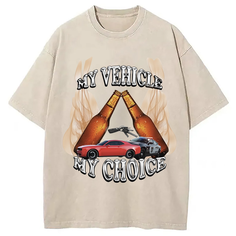 Modecanvas My Vehicle My Choice Washed T-Shirt