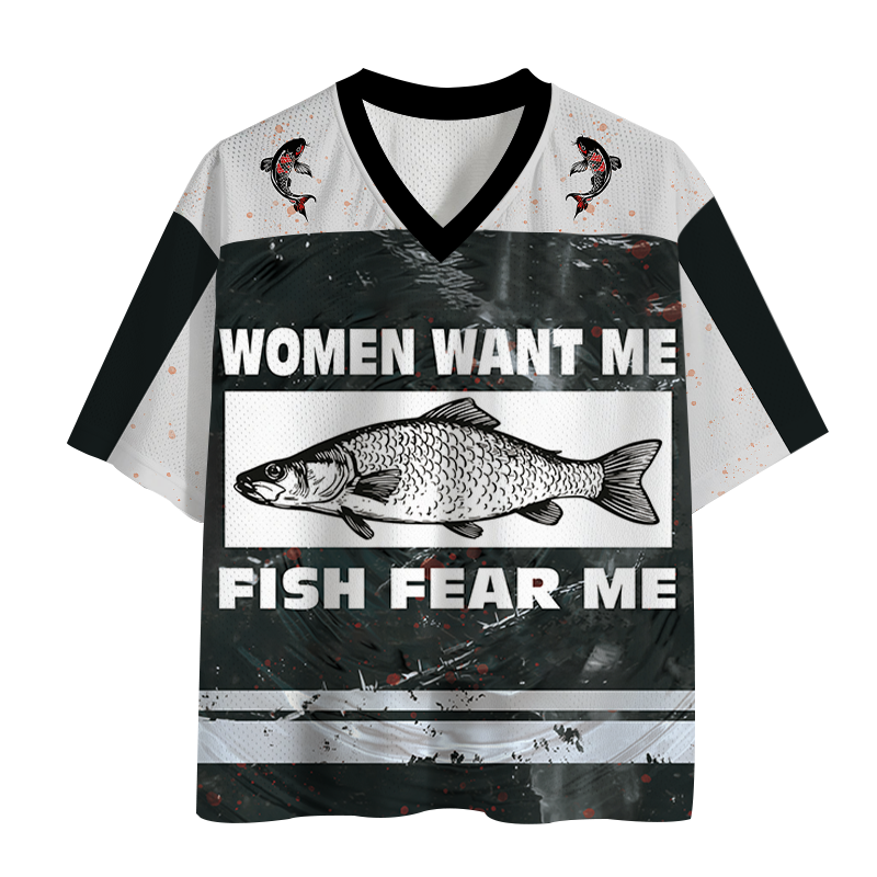 Modecanvas Fish Fear Me Mesh Jersey-modecanvas